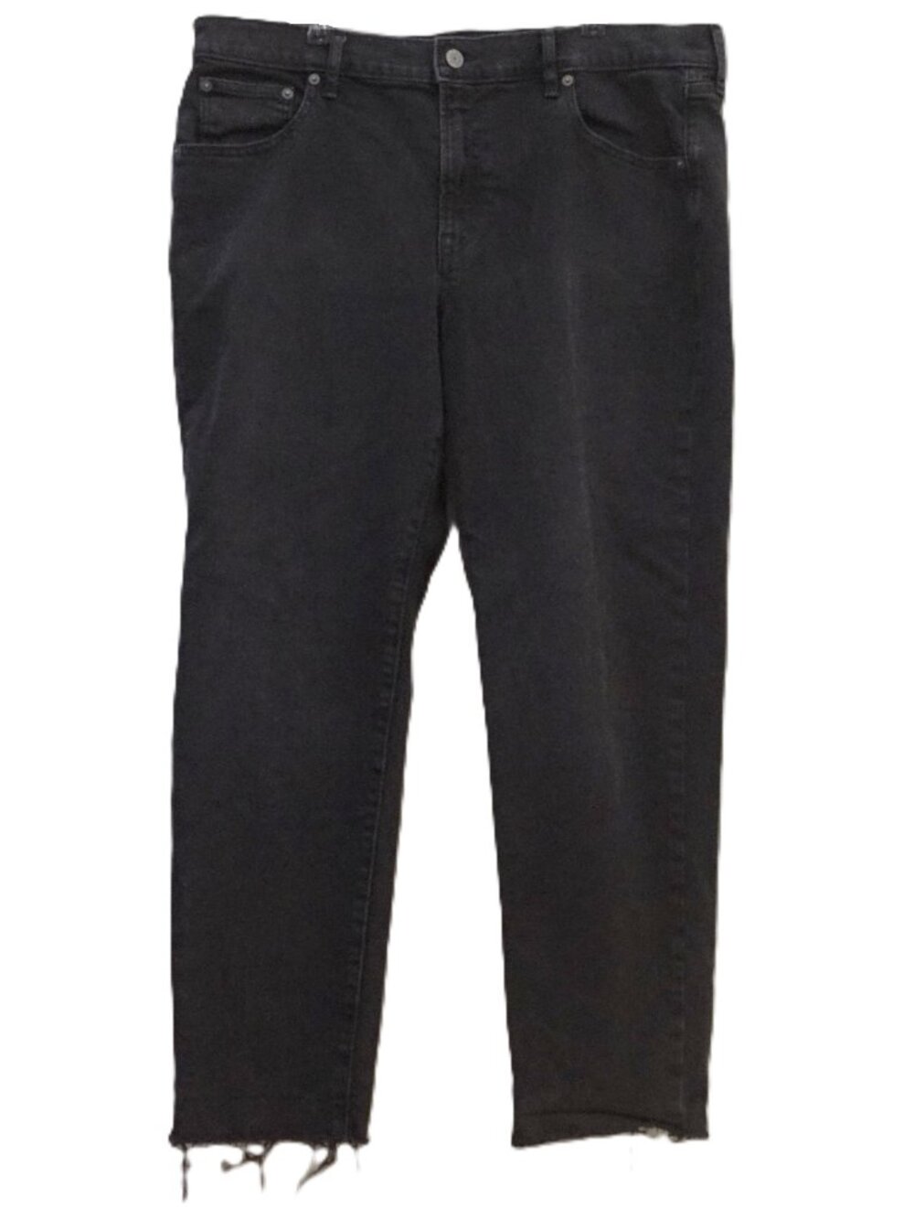 GAP Black Distressed Raw Hem Girlfriend Mid Rise Jeans Women’s Sz 16 Reg